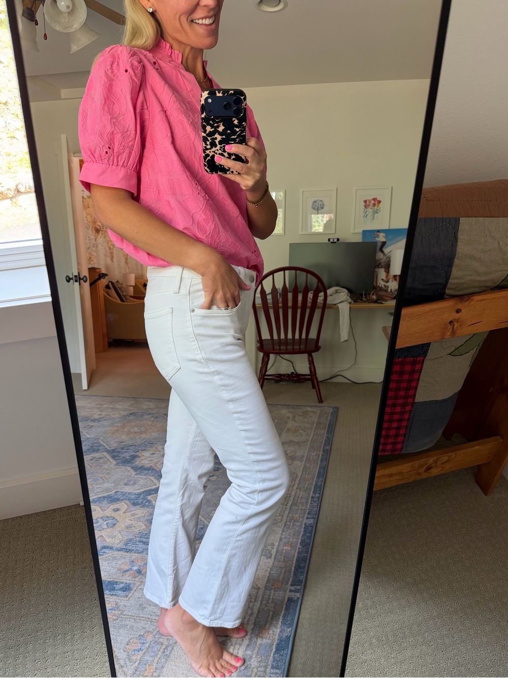 Madewell White Women's Jeans - Mid Rise Kick Cut Jeans, Size 28, like new! - Picture 3 of 8